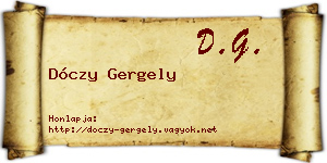 Dóczy Gergely névjegykártya